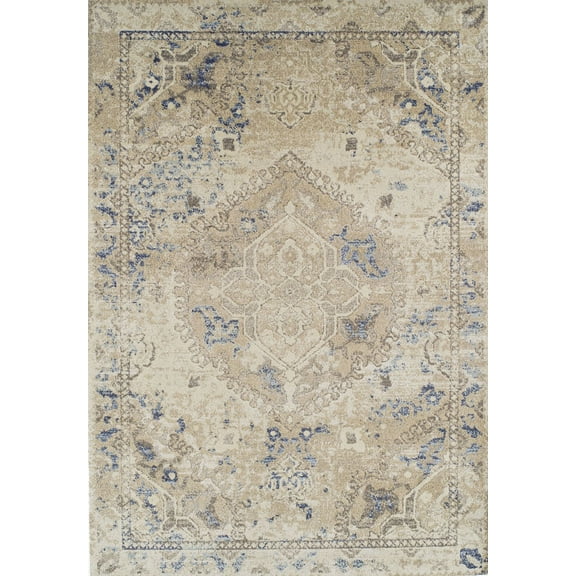Berkley Homeland Area Rug AN7 An7 Linen Linen Bordered Curves 7' 10" x 10' 7" Rectangle