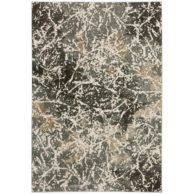 Berkley Hyacinth Area Rug KM28 Km28 Grey Grey Cracked Scratched 2' 3" x7' 5" Rectangle
