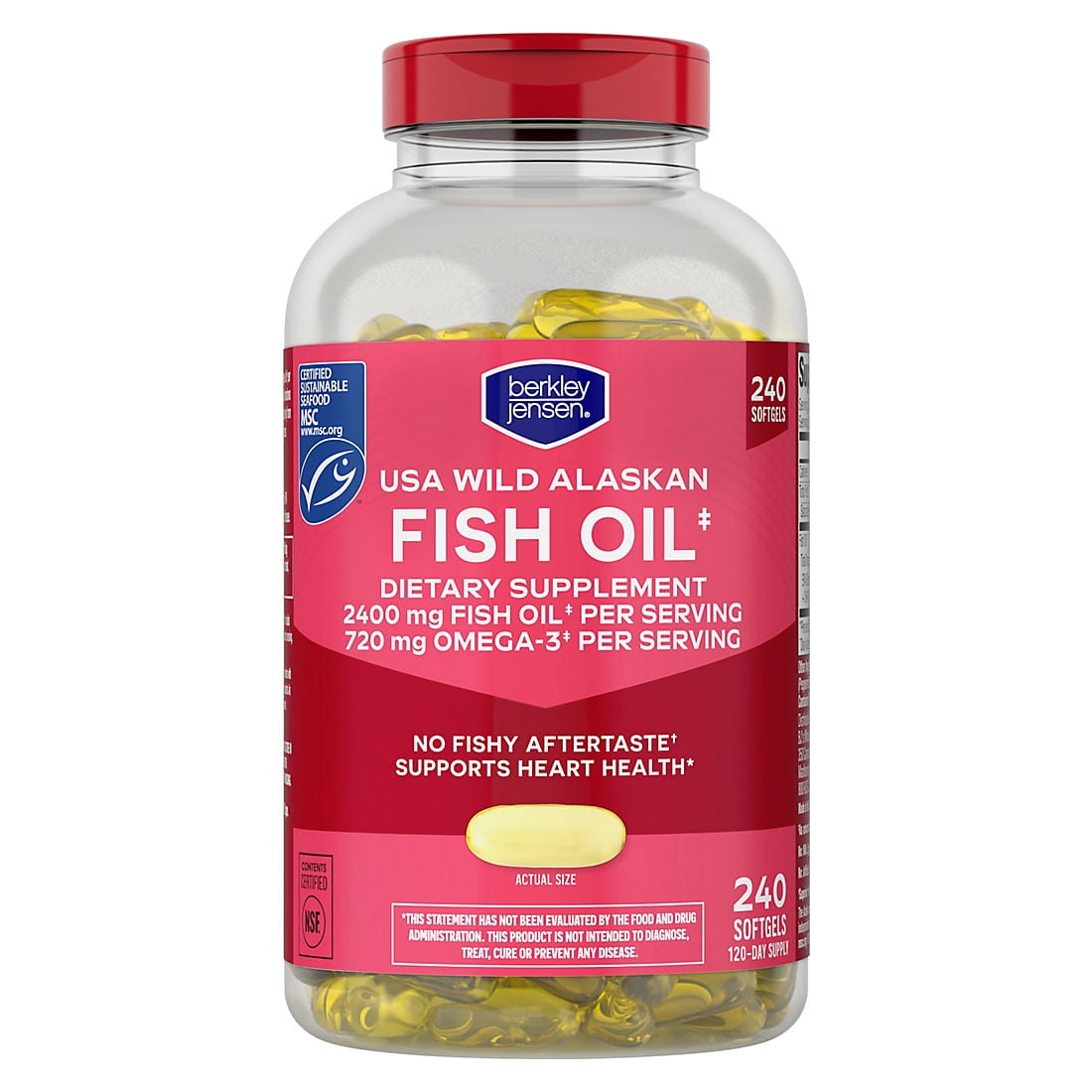 Berkley Jensen 2400mg Fish Oil Softgels, 240 ct.