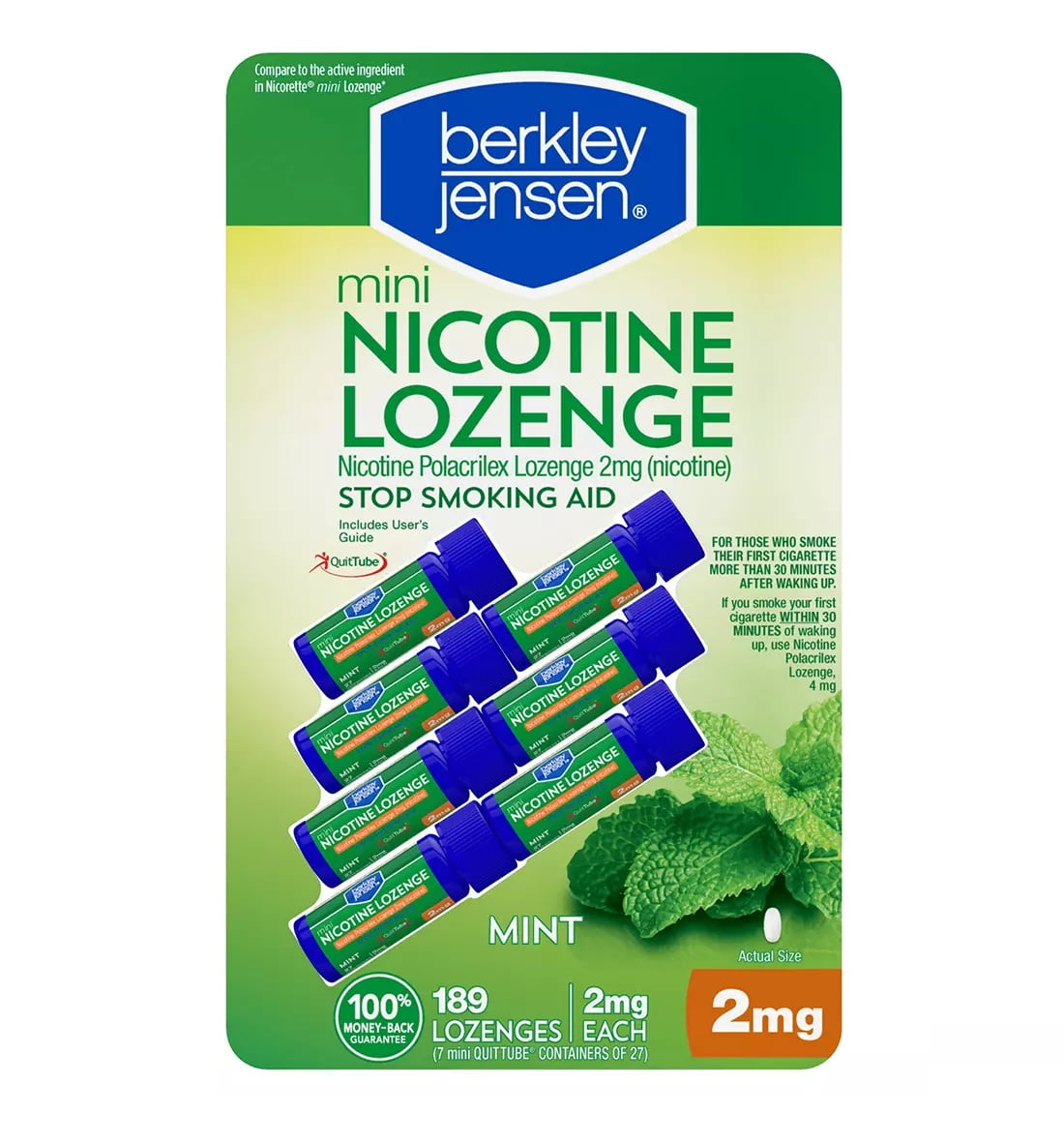 Berkley Jensen 2mg Mini Mint Nicotine Lozenge, 189 ct. - Walmart.com