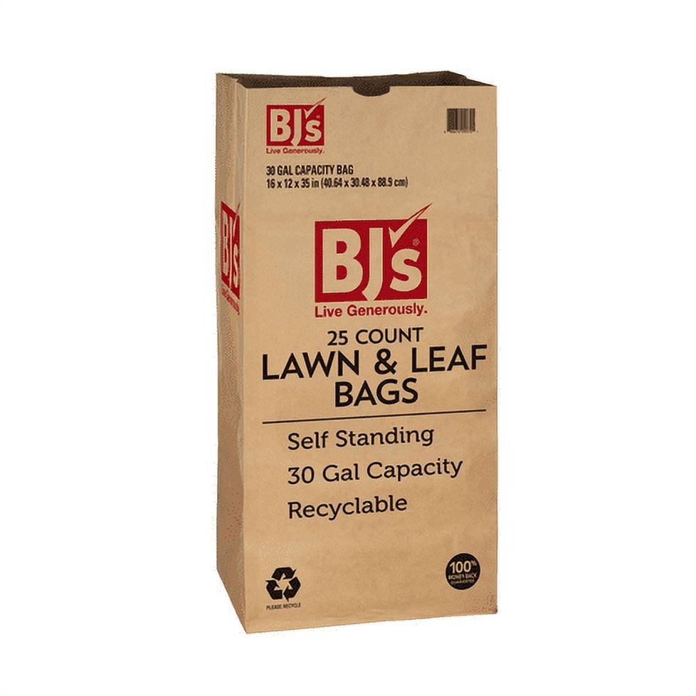 Berkley Jensen Strong 30 Gallon Lawn and Garden Bags, Compostable Paper