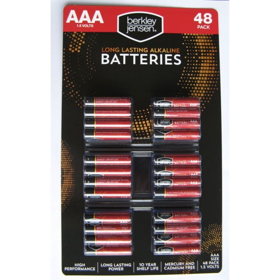 Berkley Jensen AAA Alkaline Batteries, 48 Count