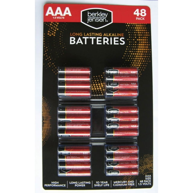 Berkley Jensen AAA Alkaline Batteries, 48 Count