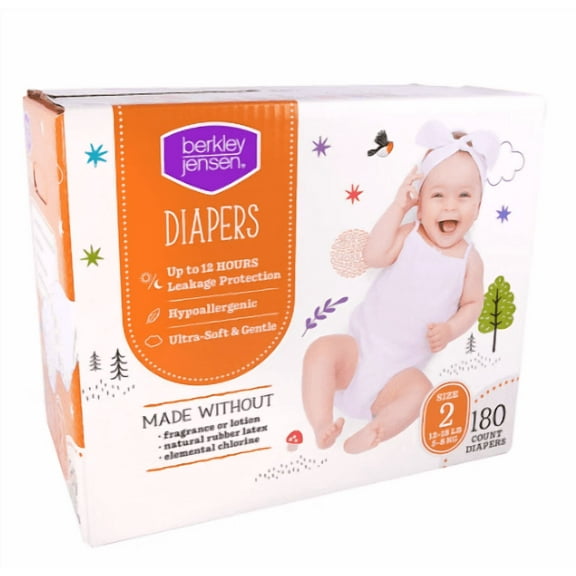 Berkley Jensen Diapers Size 2 (12-18 LB) 180 Count