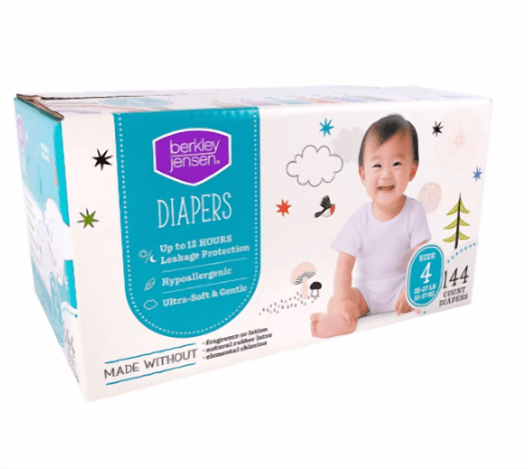 Berkley Jensen Diapers Size 4 (22-37 LB) 144 Count