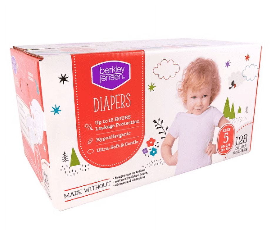 Berkley Jensen Diapers Size 5 (27+ LB) 128 Count