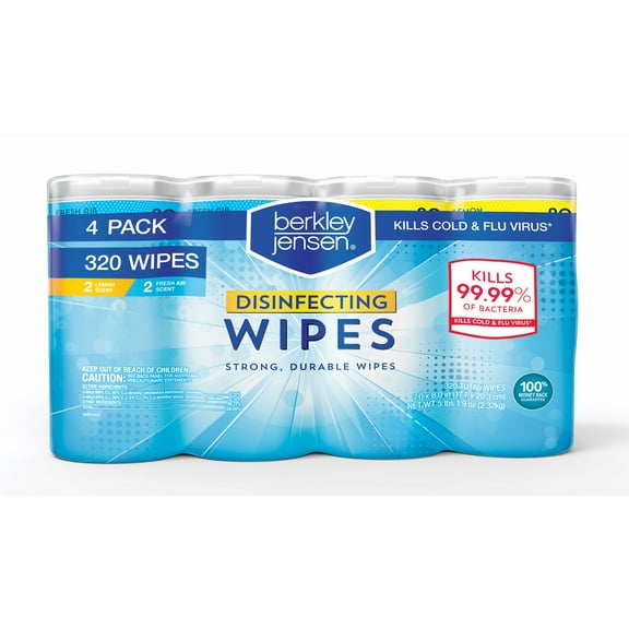 Berkley Jensen Disinfecting Wipes, 4 pk./80 ct.