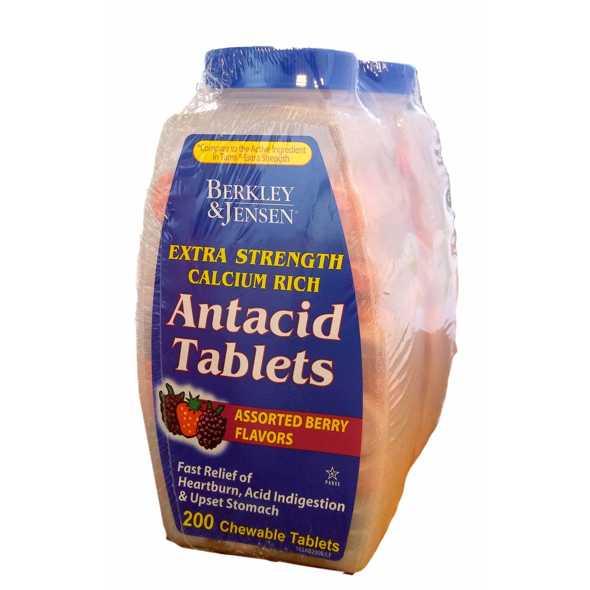 Berkley Jensen Extra Strength Antacid Tablets, Assorted Berry Flavors