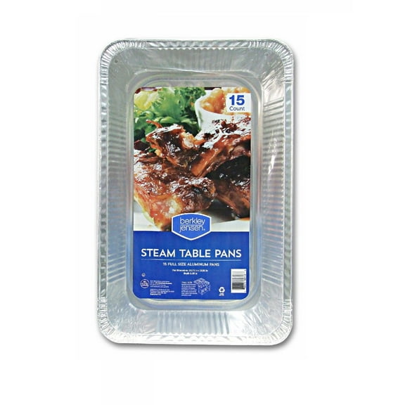 Berkley Jensen Full-Size Steam Table Pans, 15 Count
