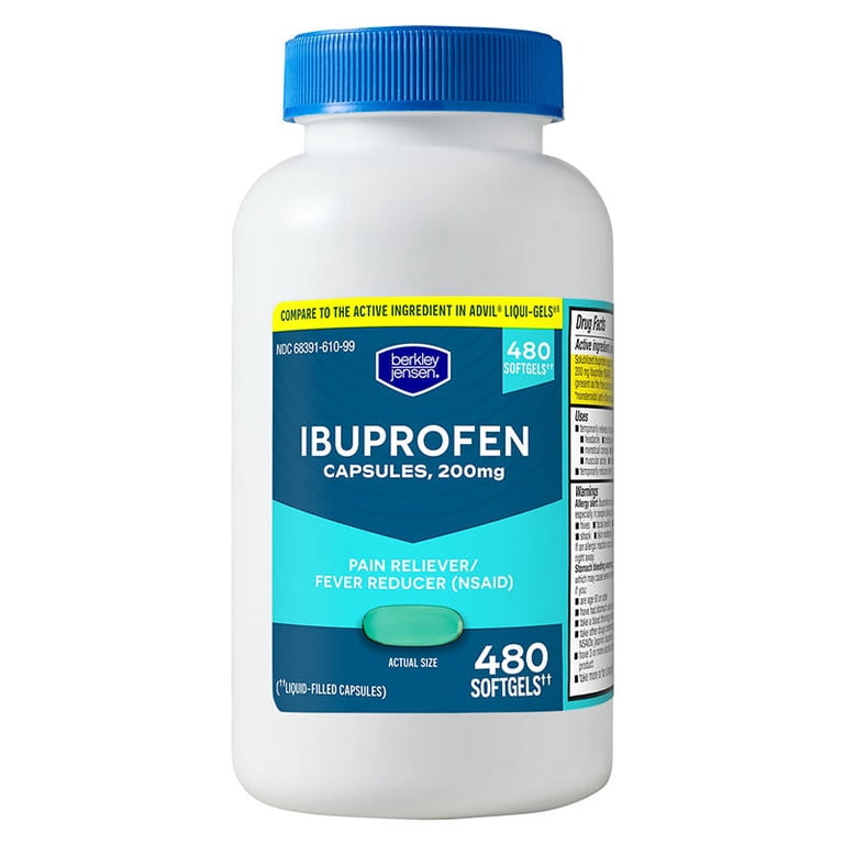 Berkley Jensen Ibuprofen 200mg Softgel Capsules, 480 ct. - Walmart.com