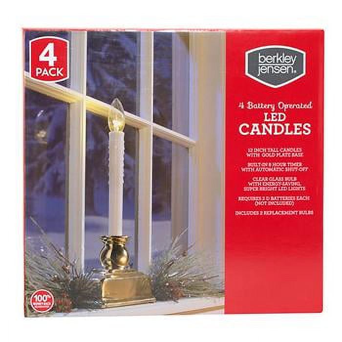 Berkley Jensen LED Window Candles, 4 pk.