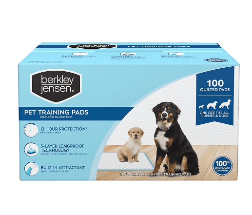 Berkley Jensen Pet Training Pads for Puppies to Adult dogs, 100 CT