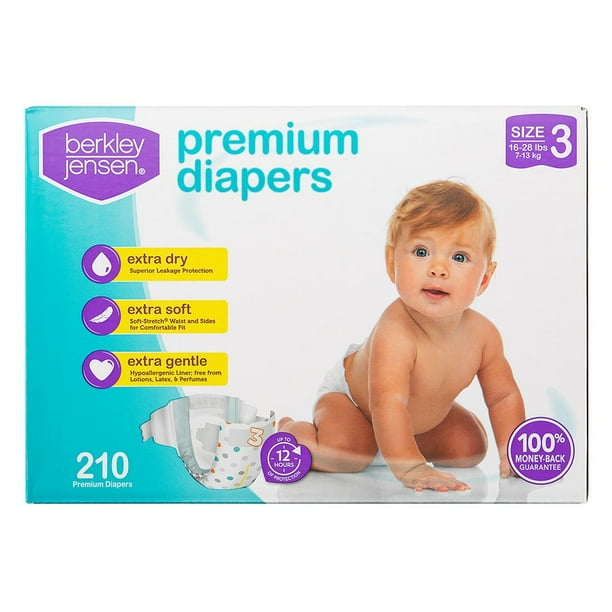 Berkley Jensen Premium Diapers Size 3, 210 Count