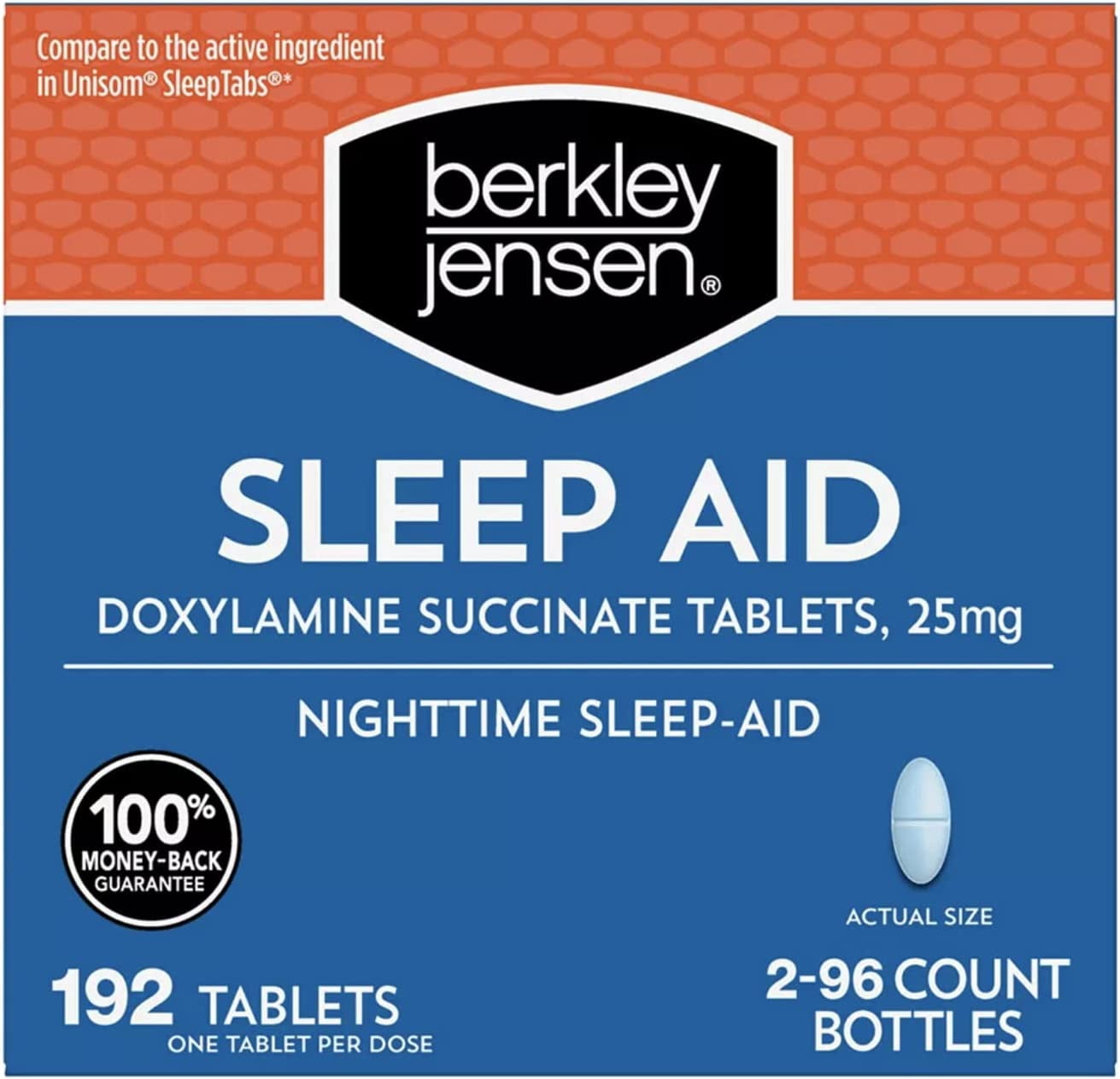 Berkley Jensen Sleep Aid Doxylamine Succinate 25mg - 192 ct HSA