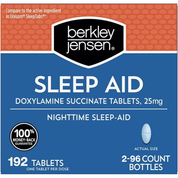 Berkley Jensen Sleep Aid Doxylamine Succinate 25mg - 192 ct