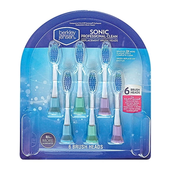 Berkley Jensen Sonic Pro Advanced Clean Replacement Brush Heads, 6 pk.