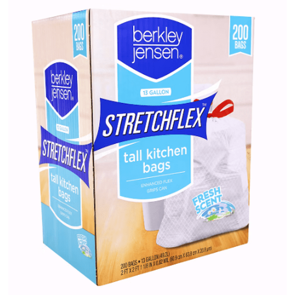 Berkley Jensen Stretchflex Drawstring Kitchen Bags, 200 ct./13 gal.