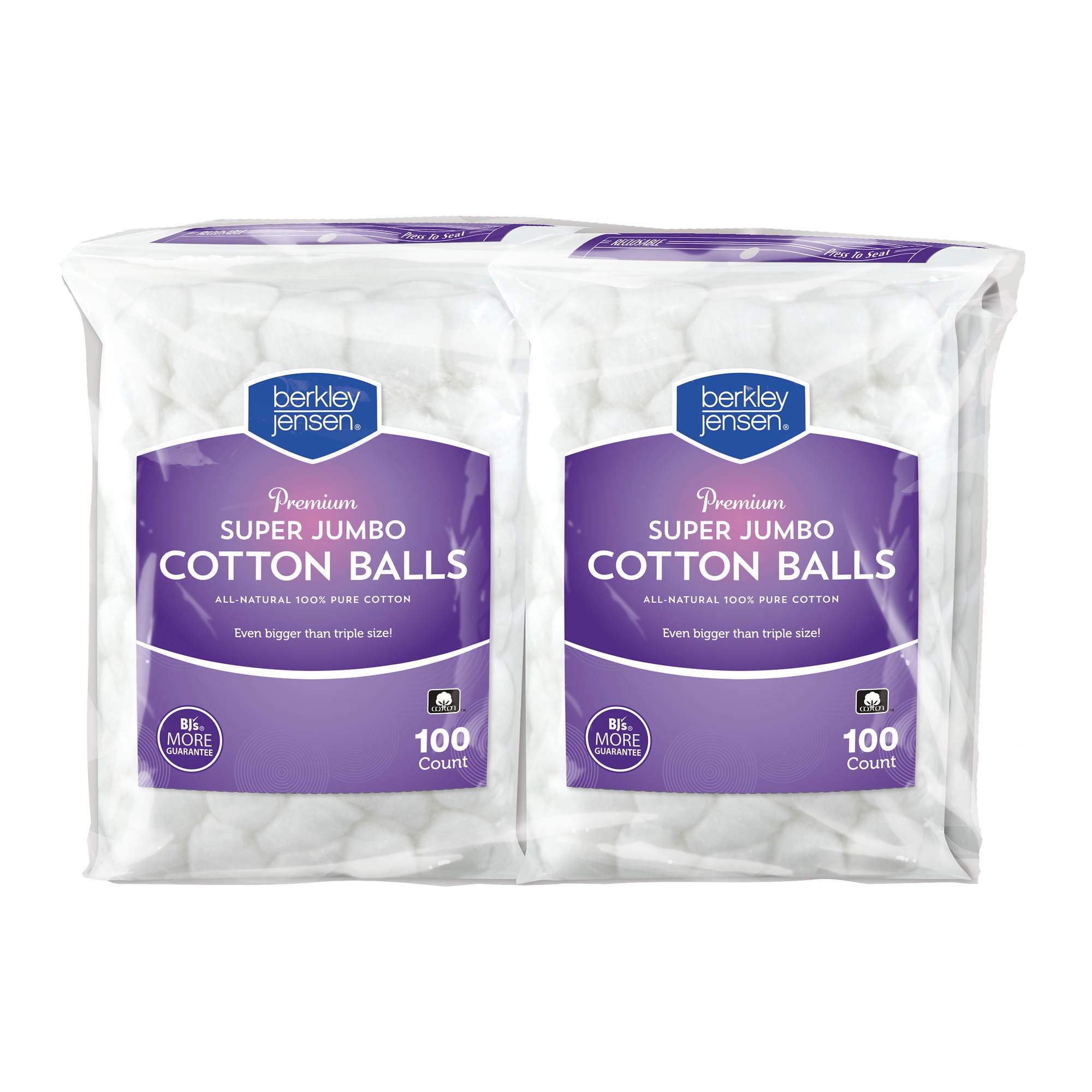 Berkley Jensen Super Jumbo Cotton Balls, 4 PACK . 100 Count Each