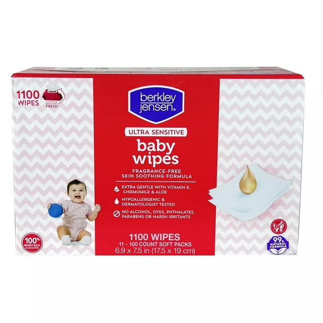 Berkley Jensen Ultra Sensitive Baby Wipes, 11 pk./100 pieces