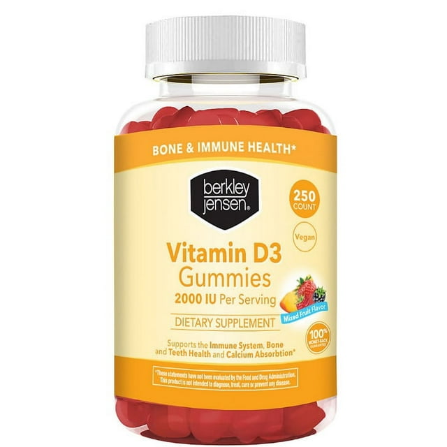 Berkley Jensen Vitamin D3 Gummy, 2000 iu./250 ct.