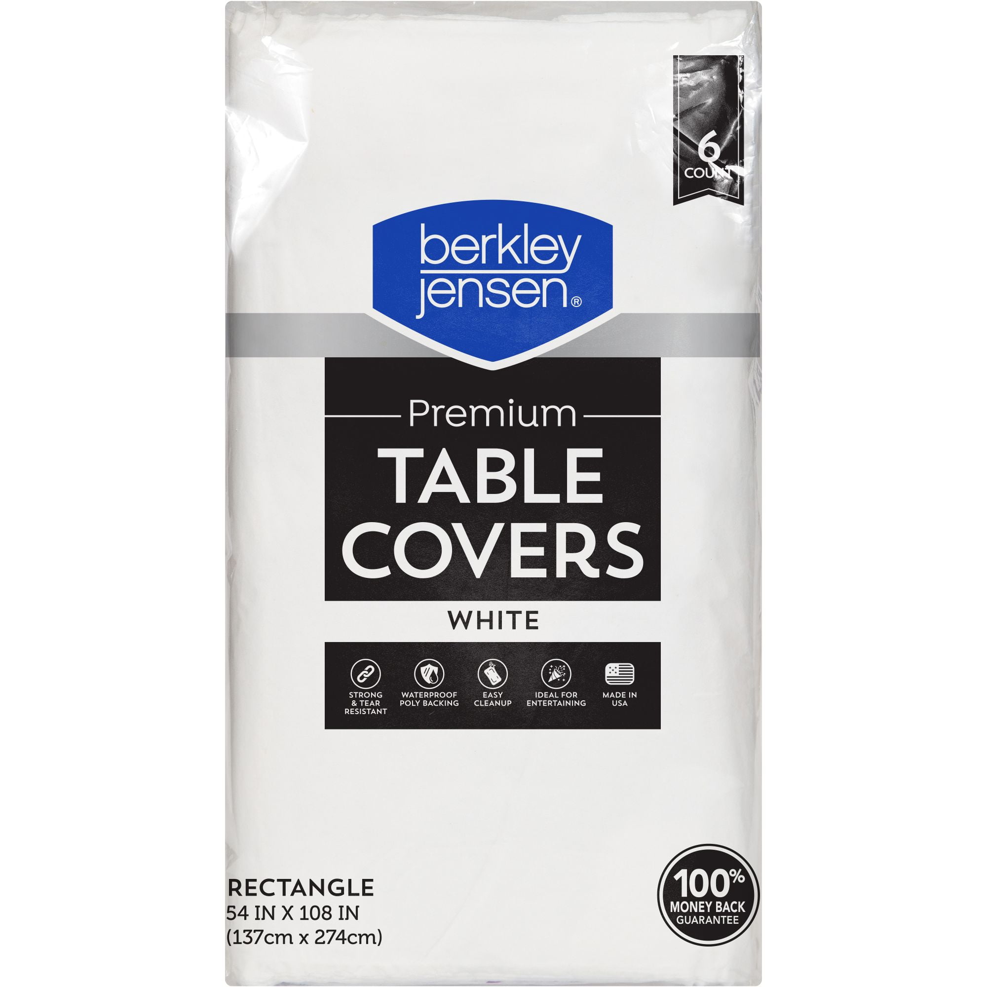 berkley jensen White Table STF9&nbsp;Cover, 6 ct.