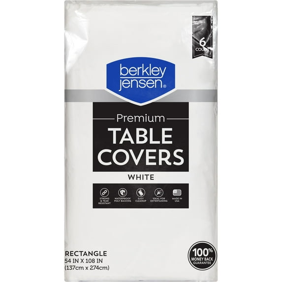 berkley jensen White Table STF9 Cover, 6 ct.
