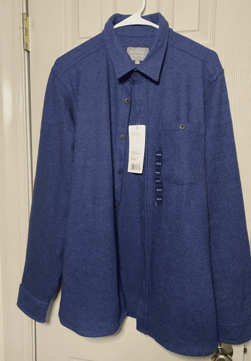 berkley jensen dress shirts Berkley Jensen Light Grey Soft Touch Fleece Shirt-Large