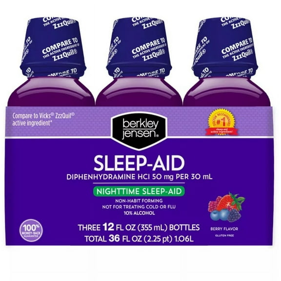 Berkley Jensen's Night Time Sleep Aid Liquid, 3 pk.