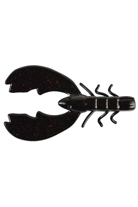 Powerbait Chigger Craw Soft Bait 3" Length, Black Red Fleck, Per 10 1307361