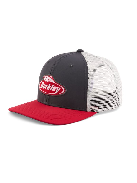 Performance Logo Trucker Hat, Charcoal/Red