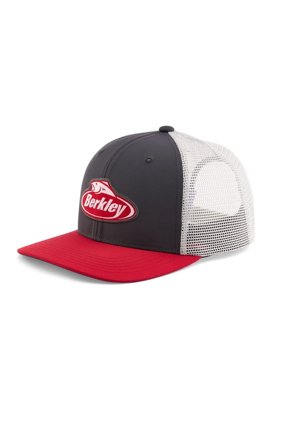 Performance Logo Trucker Hat, Charcoal/Red
