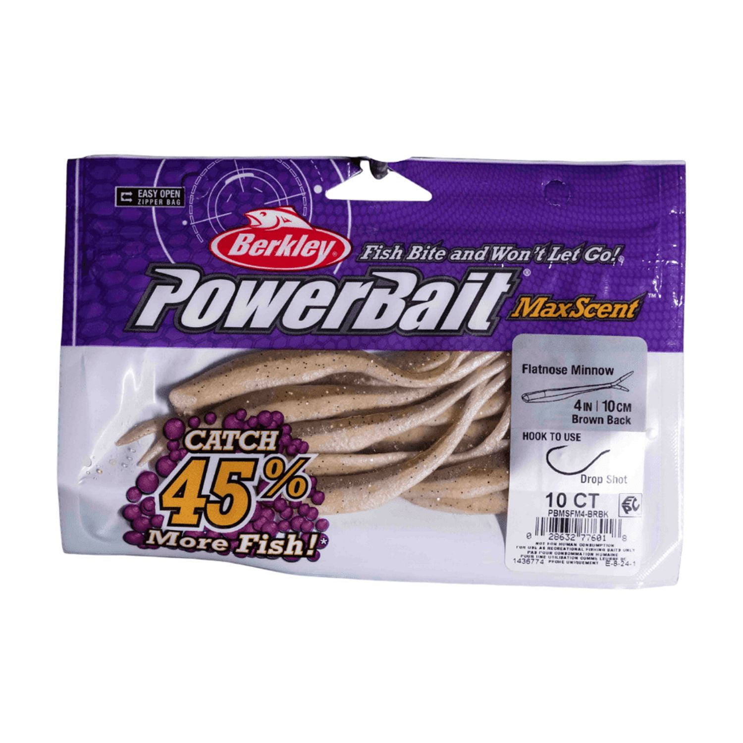 Berkley PowerBait MaxScent ワーム 8個入り　10個 Berkley PowerBait MaxScent Flatnose Minnow Soft Bait