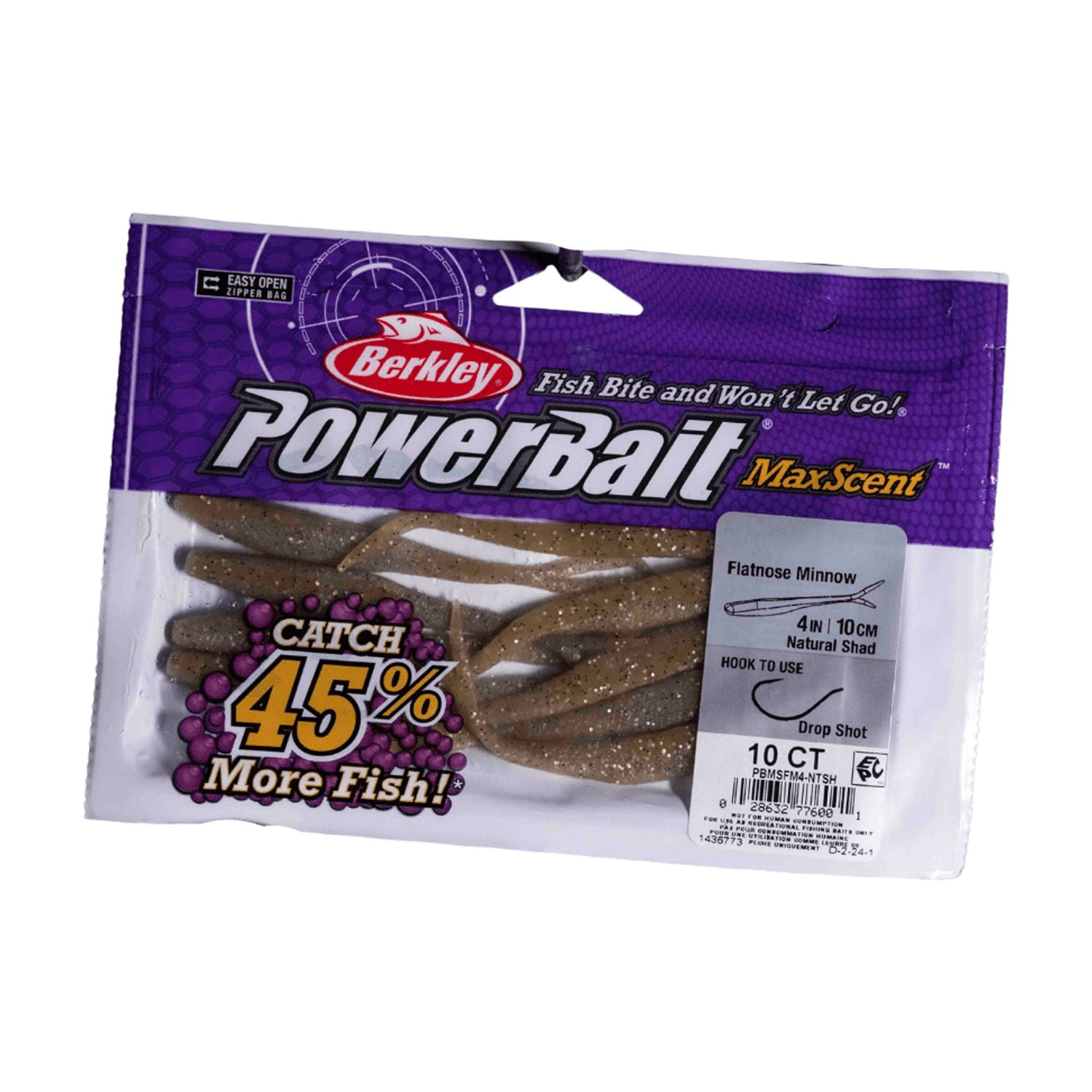 Berkley PowerBait MaxScent ワーム 8個入り　10個 Berkley PowerBait MaxScent Flatnose Minnow Soft Bait