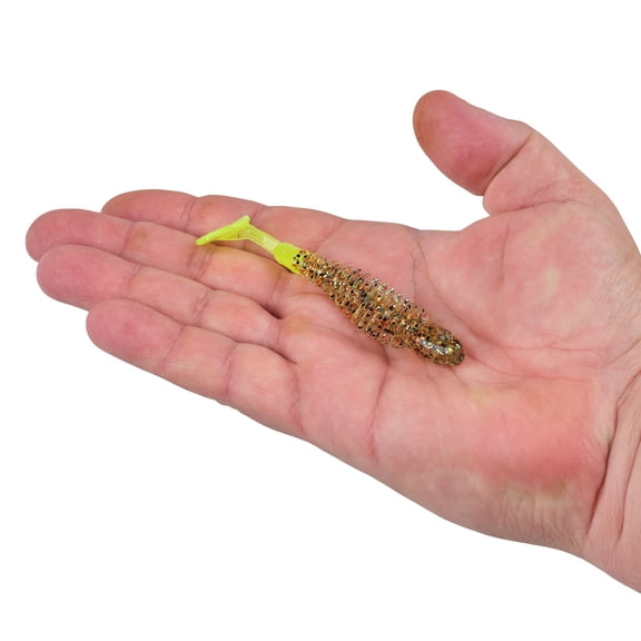 Berkley PowerBait® Bonefish, 3.25 in, Swimbaits, Gold Cracker/Chartreuse (8 Count)