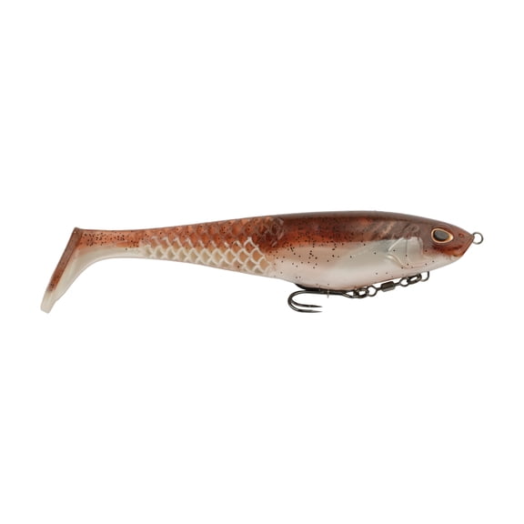 Berkley PowerBait® CullShad, 6 in, Green Pumpkin Pearl White