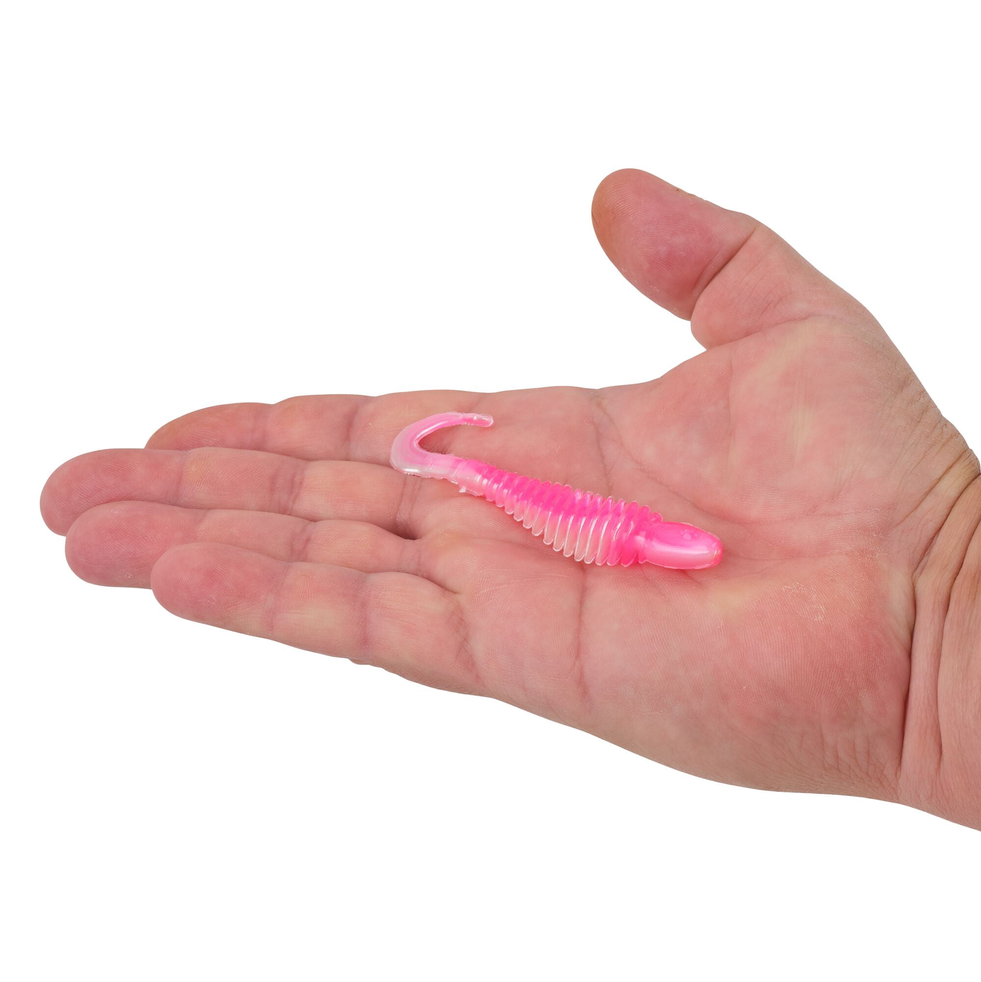Berkley PowerBait® Curly Bones, 3 in, Swimbaits, Pink Shad (10-count)