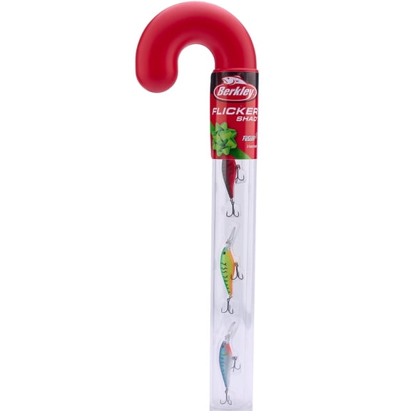 Berkley PowerBait Flicker Shad Candy Cane; Includes 3 Flicker Shad 5's