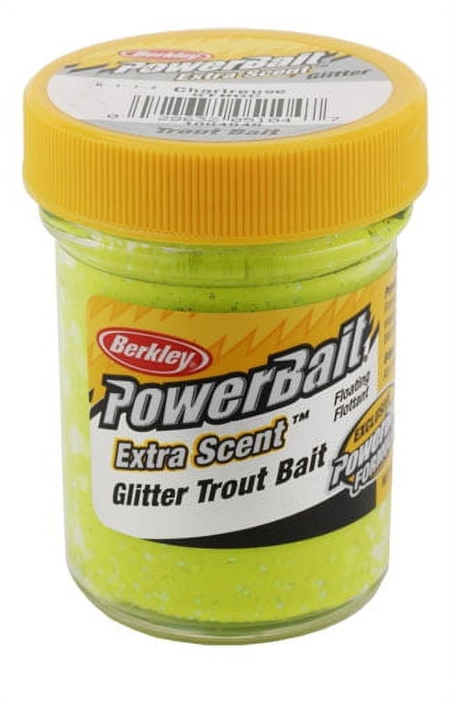 Berkley PowerBait Glitter Trout Bait, Chartreuse, Fishing Dough