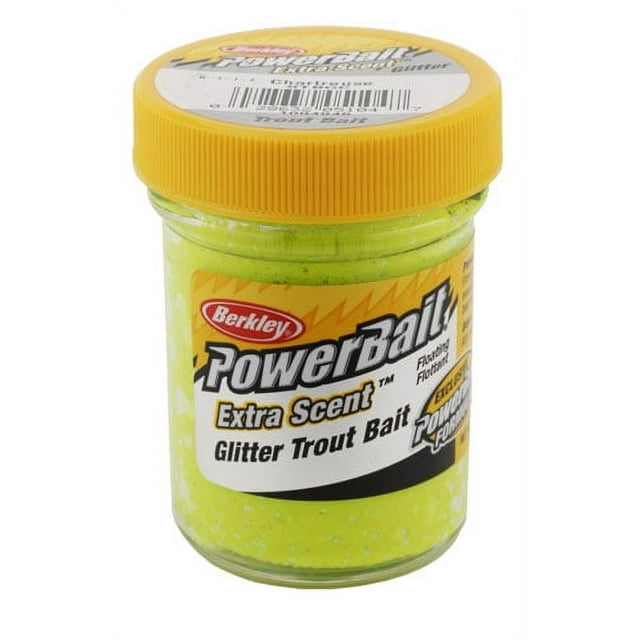 Berkley PowerBait Glitter Trout Bait, Chartreuse, Fishing Dough Bait