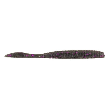Berkley PowerBait® MaxScent Flat Worm Finesse Fishing Bait, Smoke Black Purple, 3.6in | 9cm, Irresistible Scent & Flavor, Versatile Profile, Ideal for Drop Shot Presentation