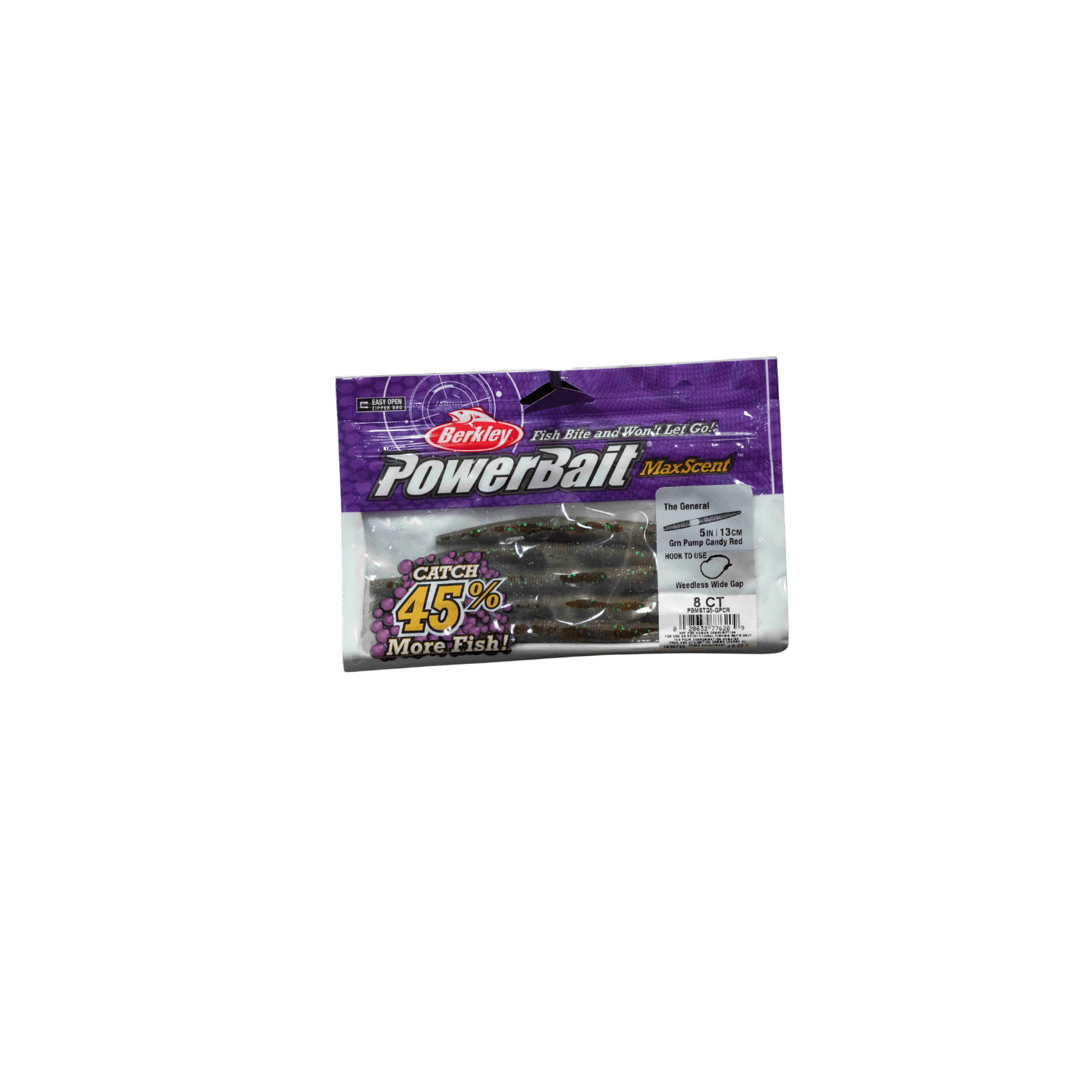 Berkley, PowerBait MaxScent The General 5in Green Pumpkin Candy