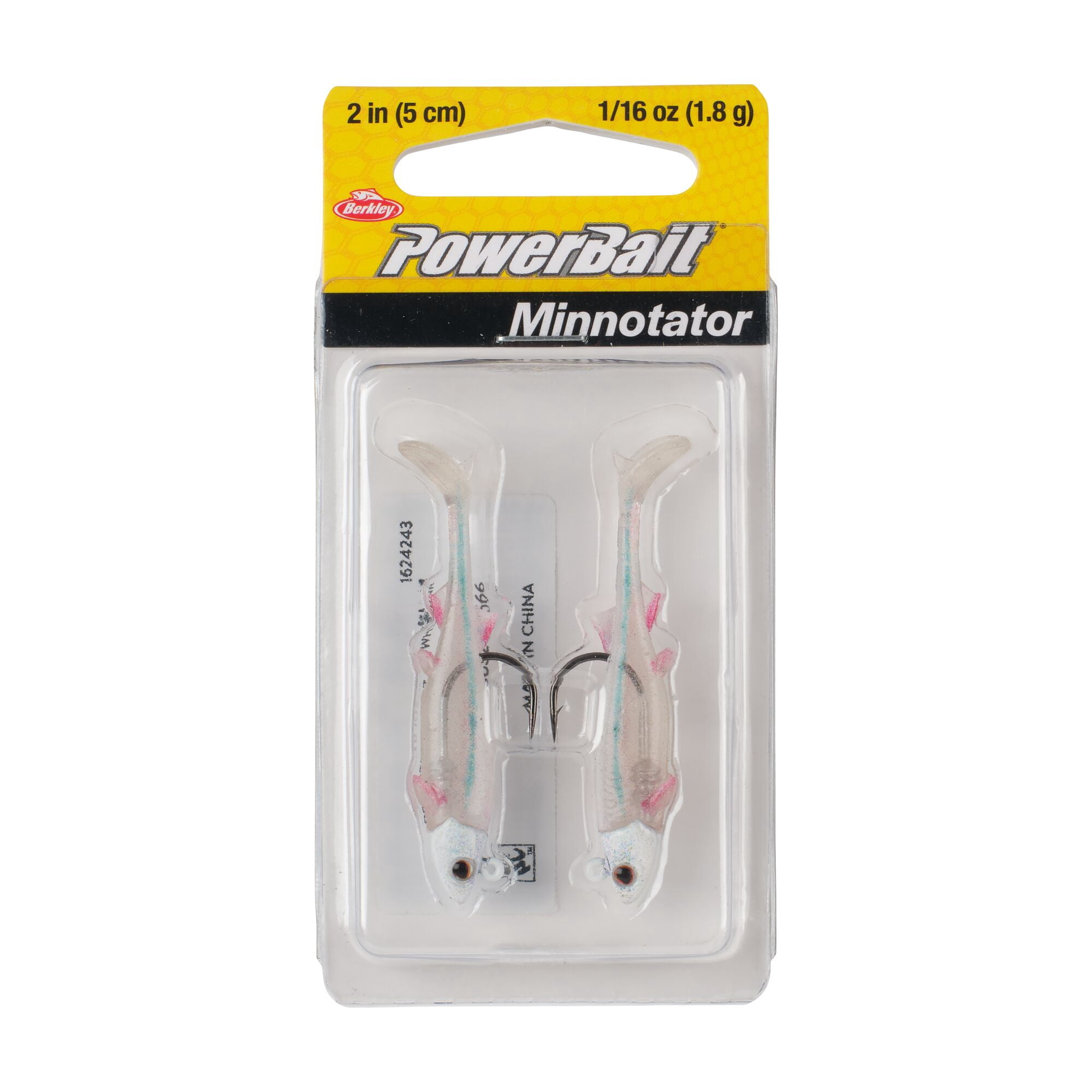 Berkley PowerBait® Minnotator, 2 in, Pre-Rigged Baits, HD White Shiner (2 Count)