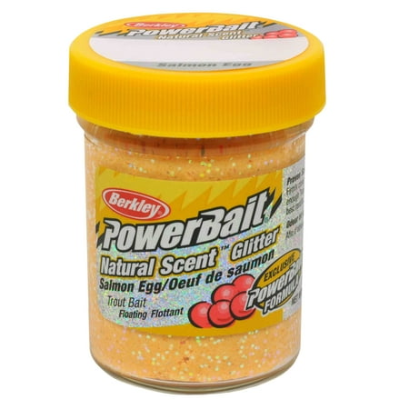 Berkley PowerBait Natural Glitter Trout Fishing Dough Bait, Salmon Peach, Salmon Egg