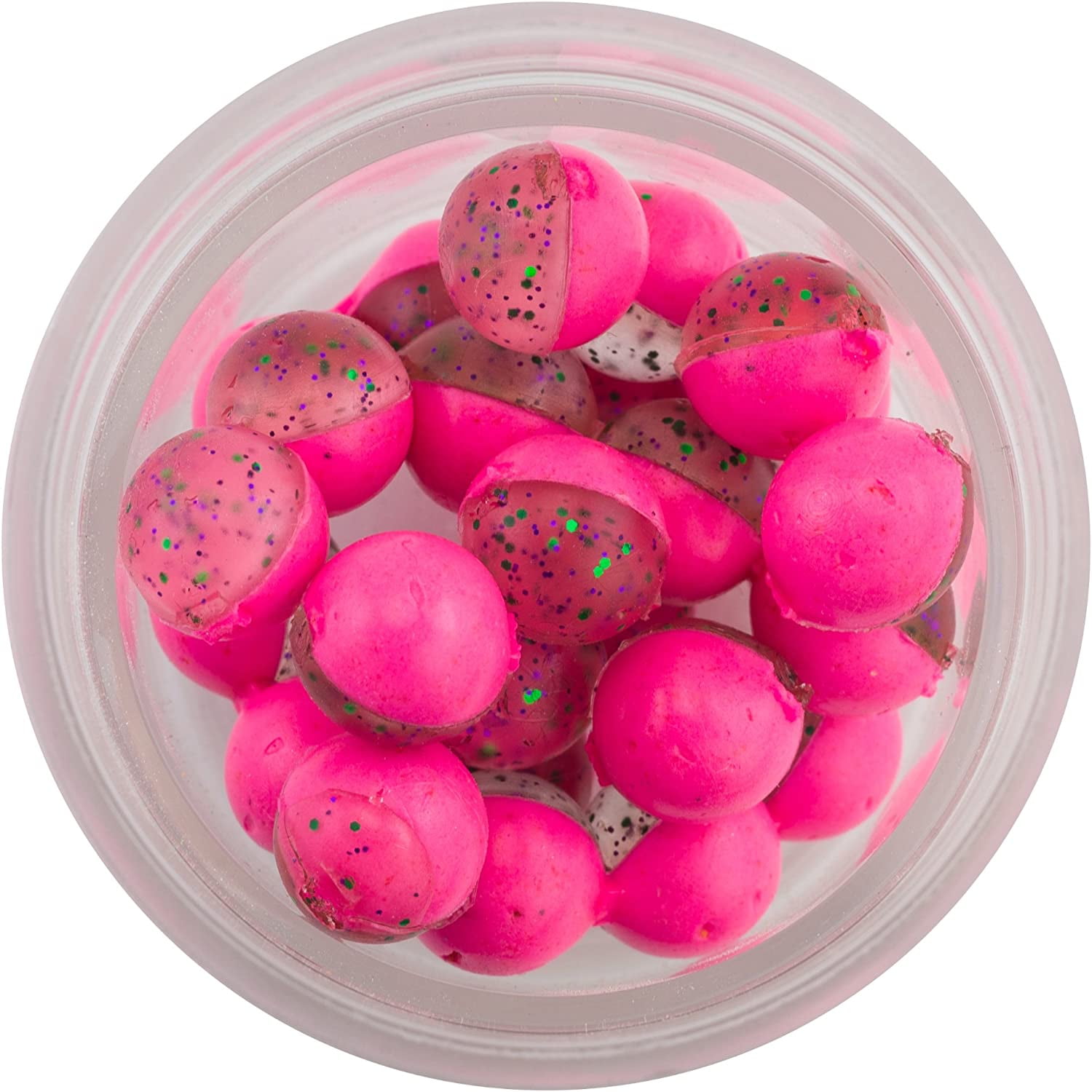 Berkley PowerBait Power Clear Eggs Floating Fishing Bait, Clear Green Purple-Pink,