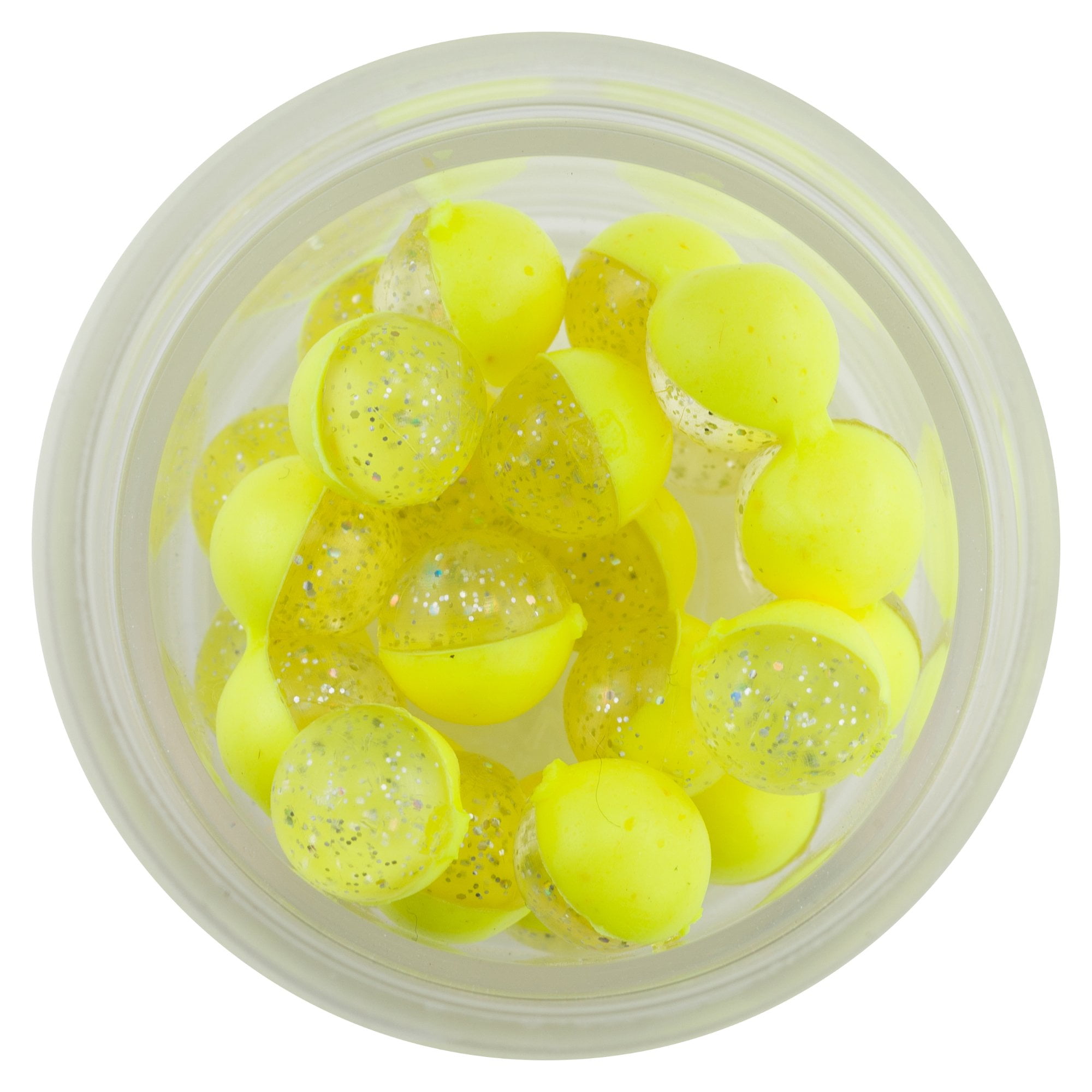 Berkley PowerBait Power Clear Eggs Floating Fishing Bait, Clear Silver-Fl. Yellow,