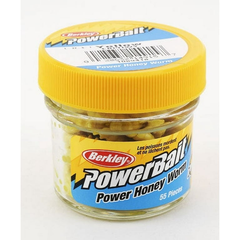 Berkley PowerBait Power Honey Worm Fishing Bait, Yellow, 1in