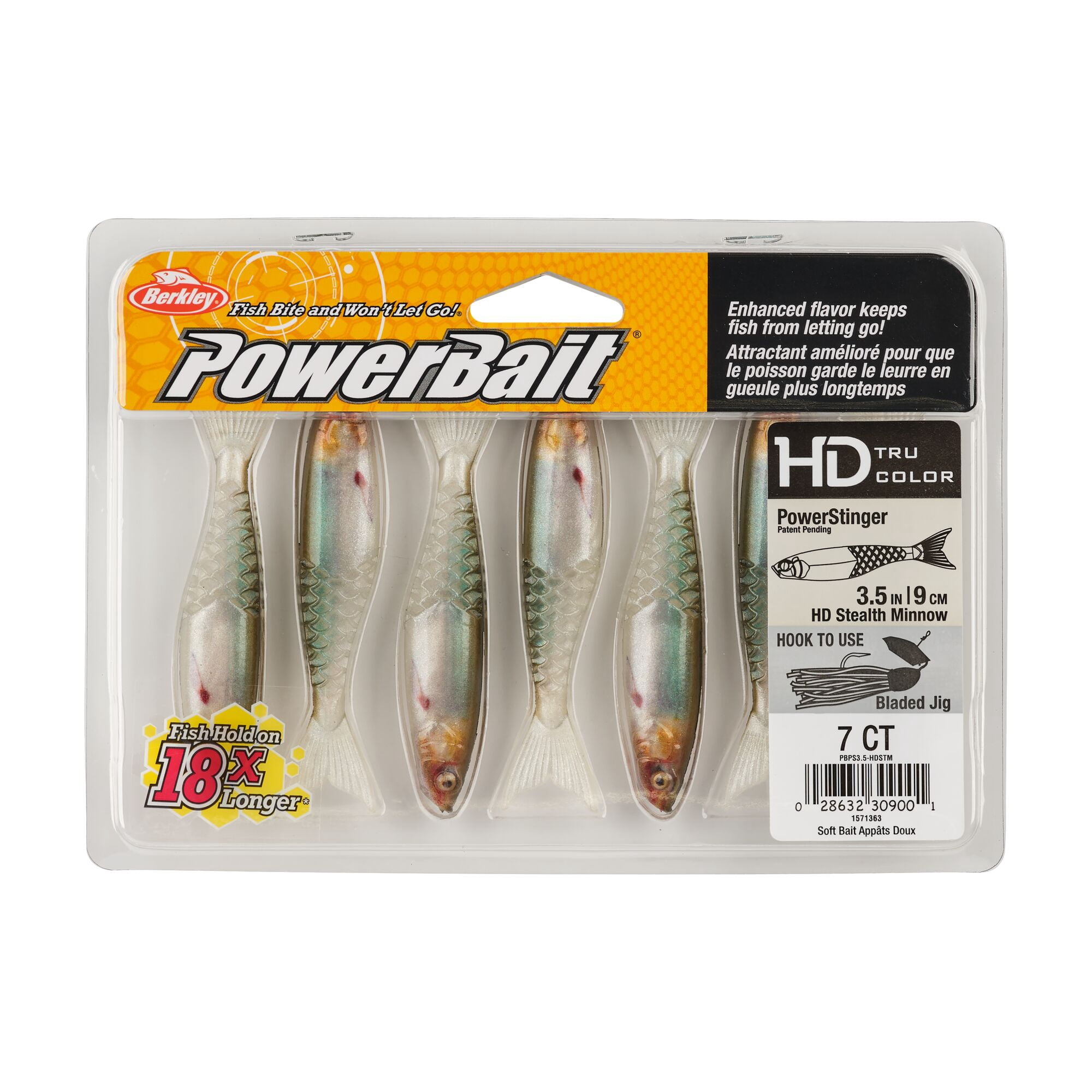 Berkley PowerBait® PowerStinger, 3.5 in, Minnows, HD Stealth Minnow (7-count)