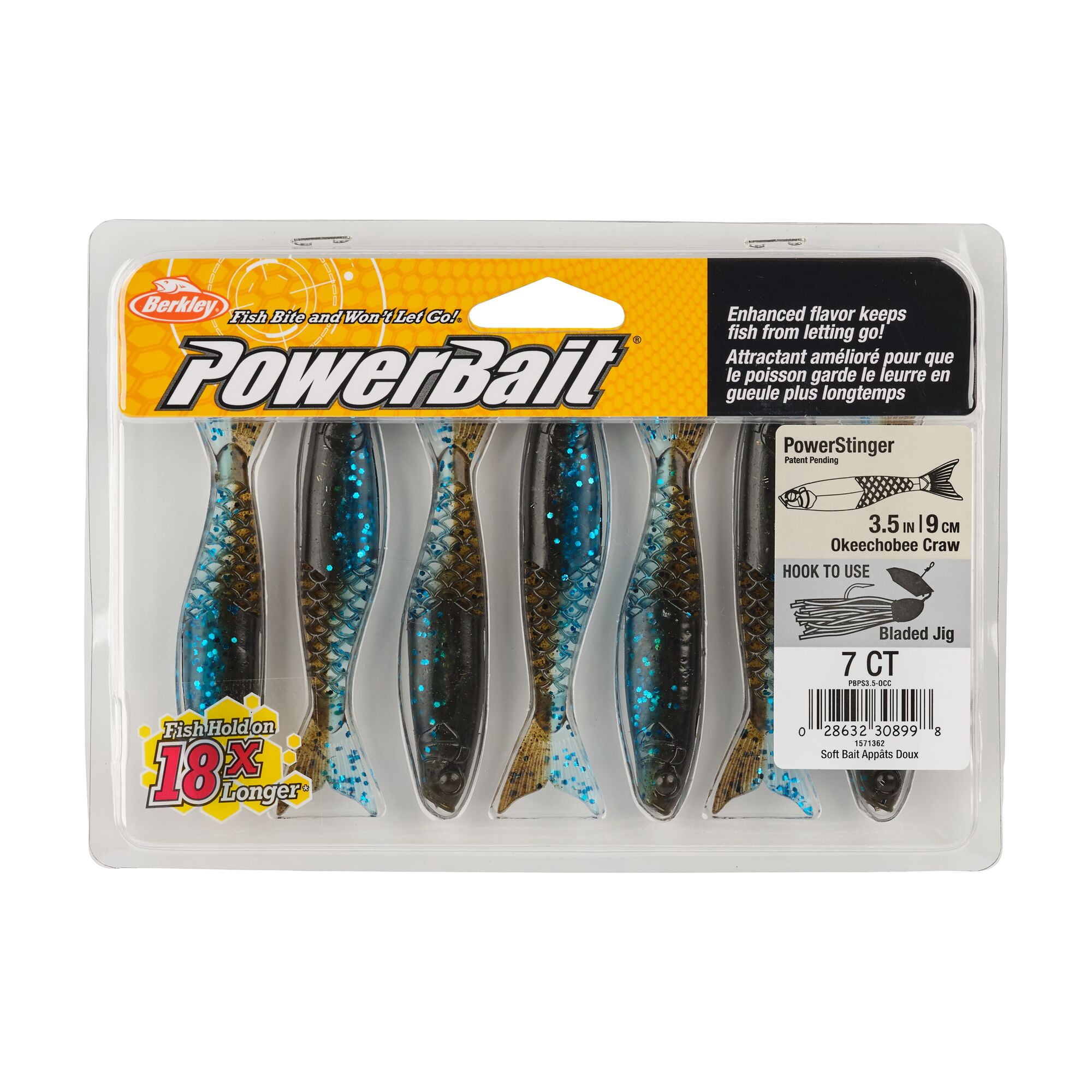 Berkley PowerBait® PowerStinger, 3.5 in, Minnows, Okeechobee Craw (7 Count)
