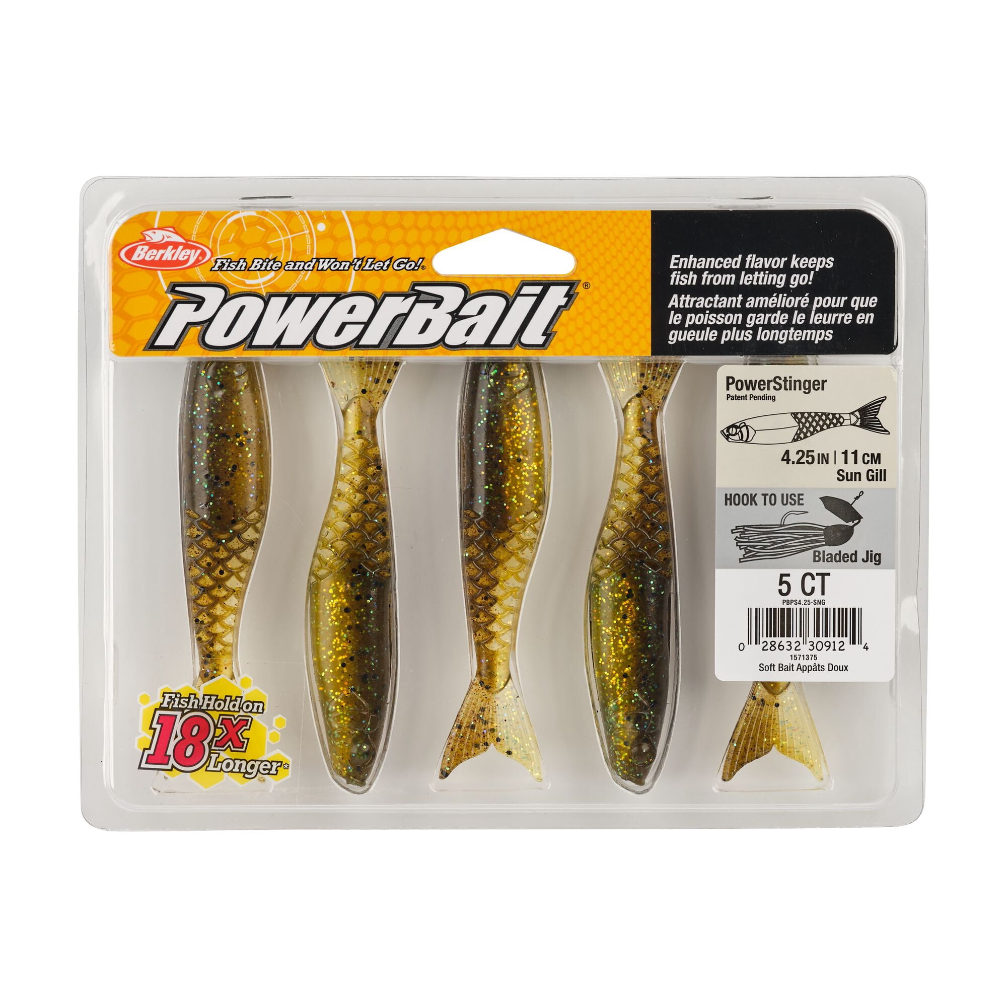 Berkley PowerBait® PowerStinger, 4.5 in, Minnows, Sun Gill (5 Count)