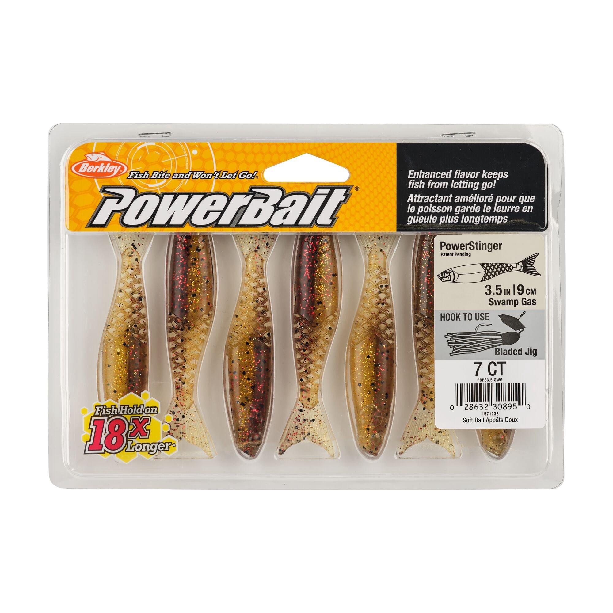 Berkley PowerBait® PowerStinger, 3.5 in, Minnows, Swamp Gas (7 Count)